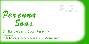 perenna soos business card